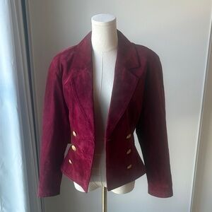 Vintage Danier Burgundy Suede Women's Jacket - Small